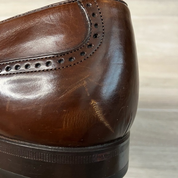 MEZLAN Men's Brown Leather Loafer Havana Brogue Tasseled Cap-Toe Shoe Size 8.5 - Picture 10 of 15